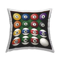 Billiard Balls Arrangement Outdoor Printed Throw Pillow by Molly B.