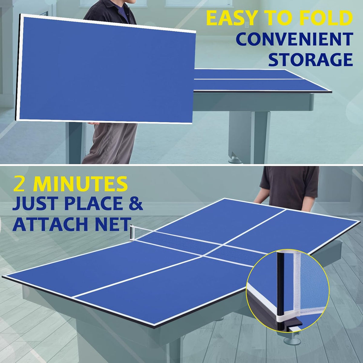 Ping Pong Table Topper for Pool Table, Folding Table Tennis Top