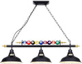 3-Light Billiard Pool Table Lights Hanging over Pool Table