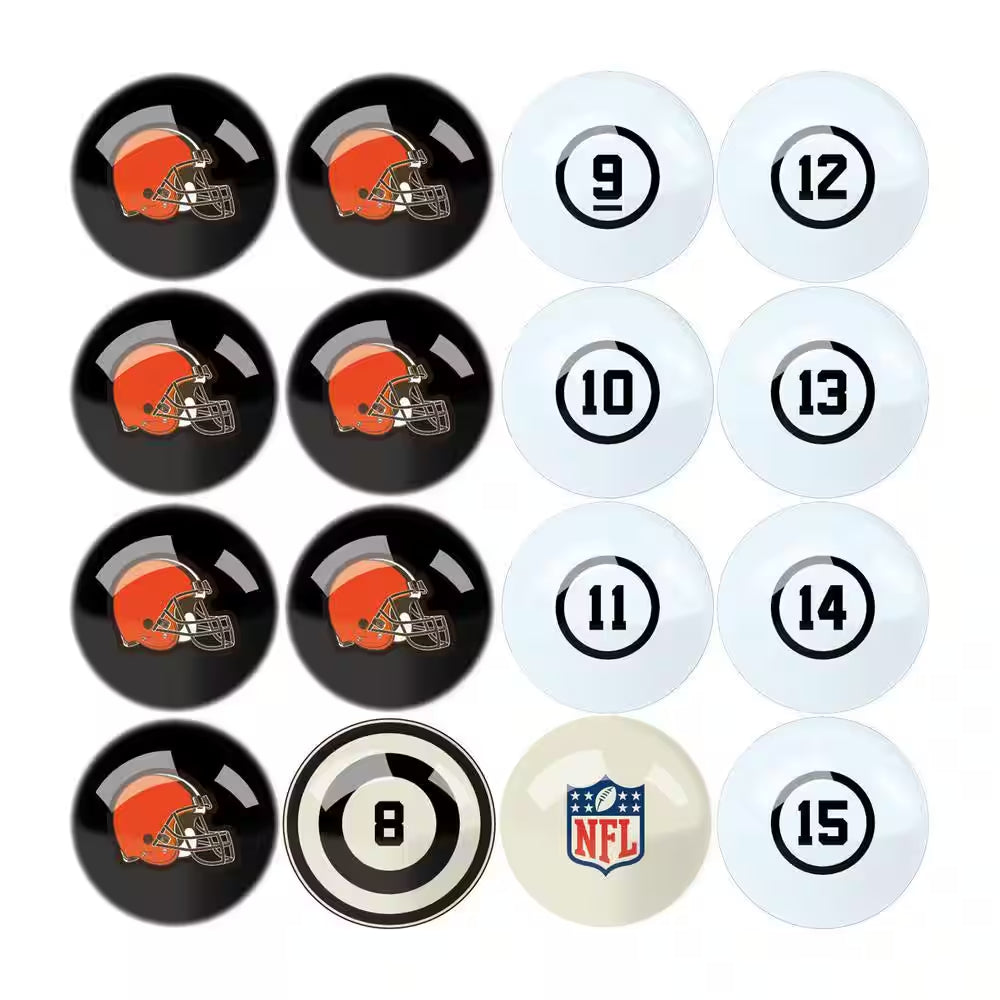 Cleveland Browns Billiard Balls with Numbers