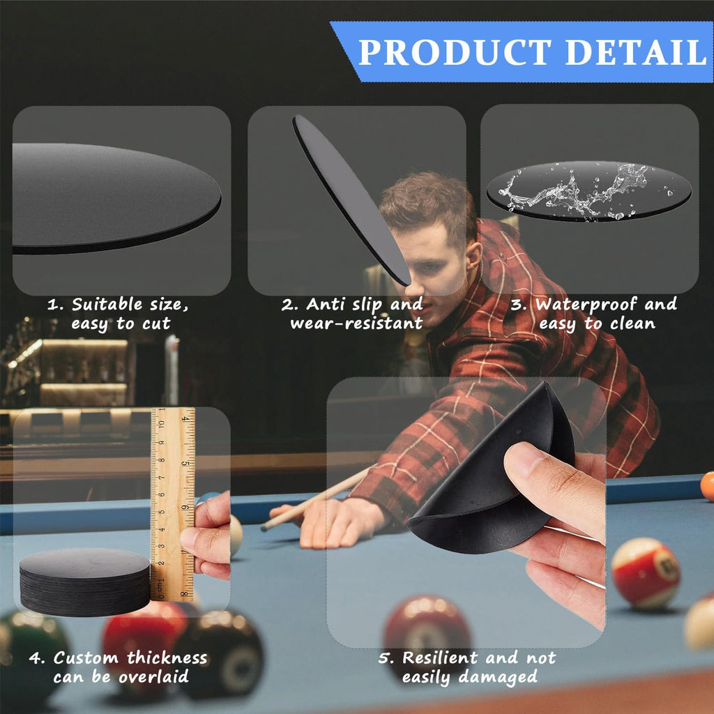 Billiard Pool Table Leg Shims, 3" Diameter Rubber Pool Table Leveling Kit Shims Foot Pad, Billiards Accessories Rubber Shims/Furniture Shims