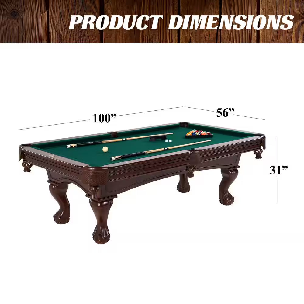 8.3 Ft. Pool Table with Billiard Ball and Cue Stick Set