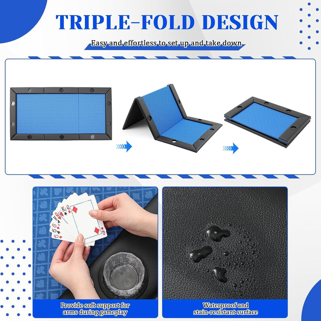 Poker Table Top for 8 Ft Pool Table, 10 Player Convertible Topper