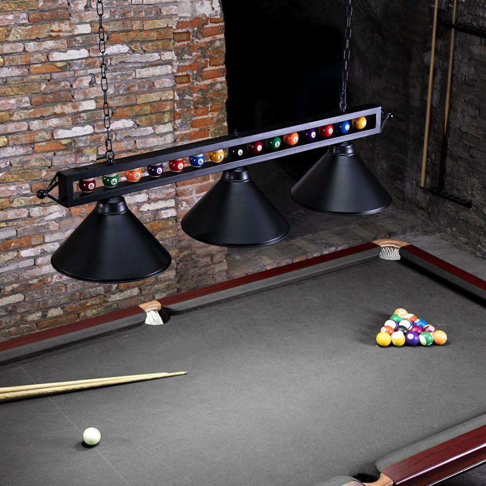 59 Inch Pool Table Light for Game Room with Billiard Ball Decor