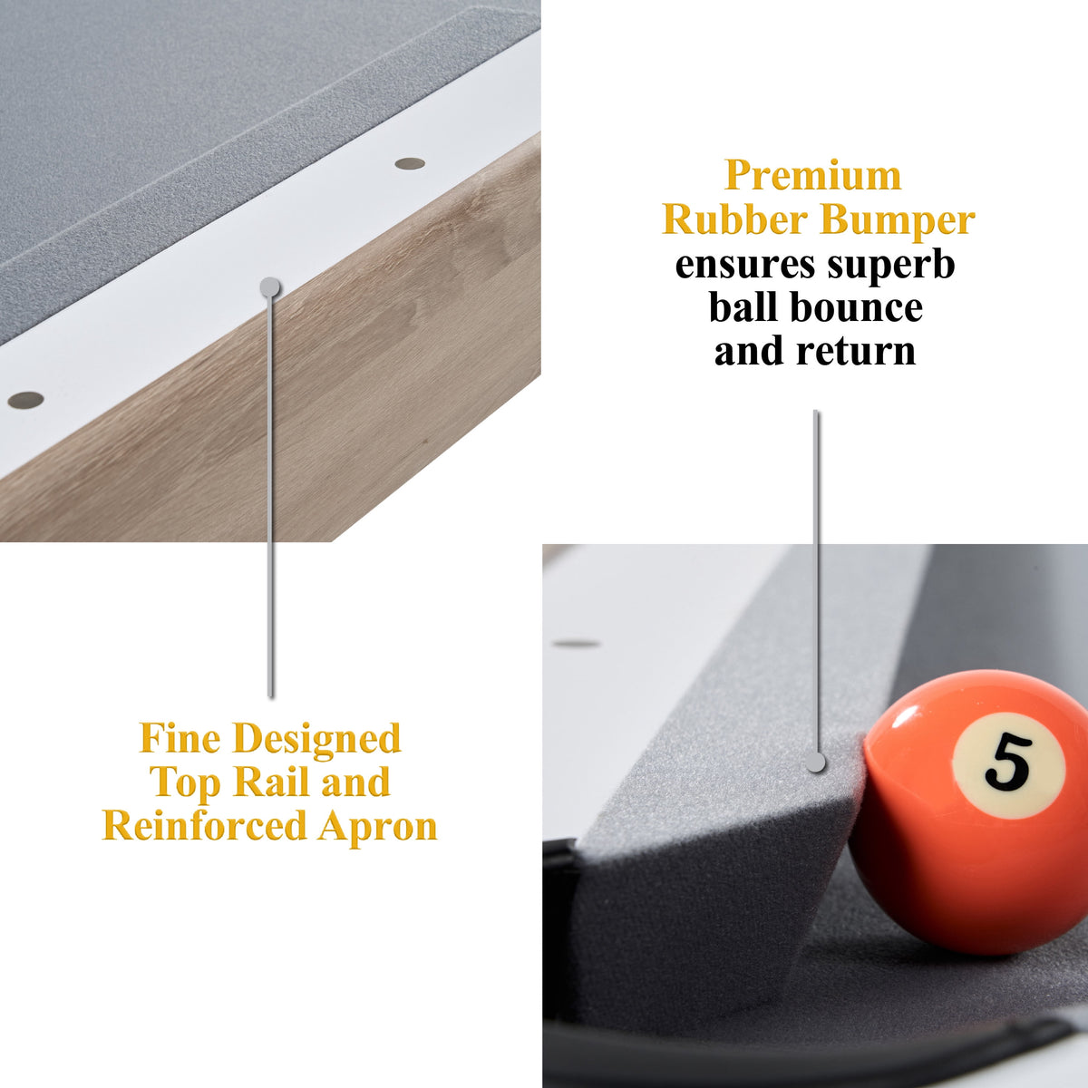 Camden 7 Ft Pool Table with White Metal Legs, Wood Grain Finish, Velvet Playfield, 18Mm Surface, Complete Accessories