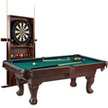 7.5 Ft Pool Table with Dartboard, Green Cloth