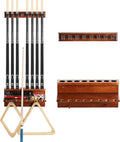 Oak Wall-Mounted 8 Pool Cue Rack