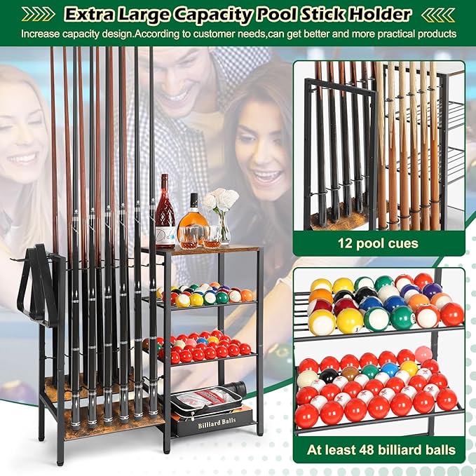 12 Cue Floor Standing Billiard Storage Rack