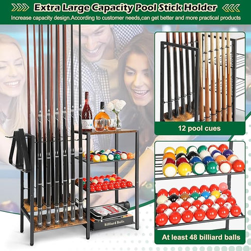 12 Cue Floor Standing Billiard Storage Rack