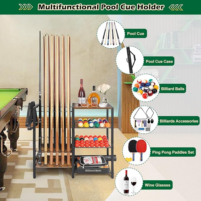 12 Cue Floor Standing Billiard Storage Rack