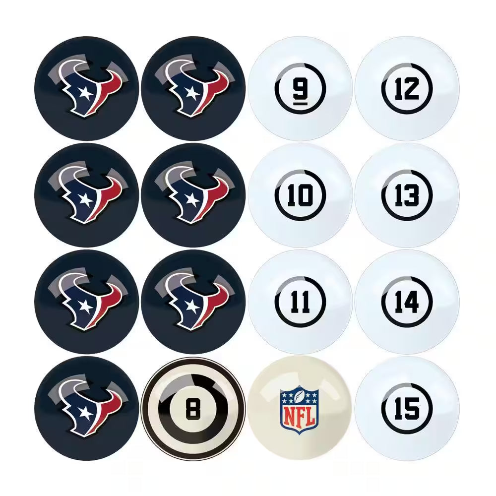 Houston Texans Billiard Balls with Numbers