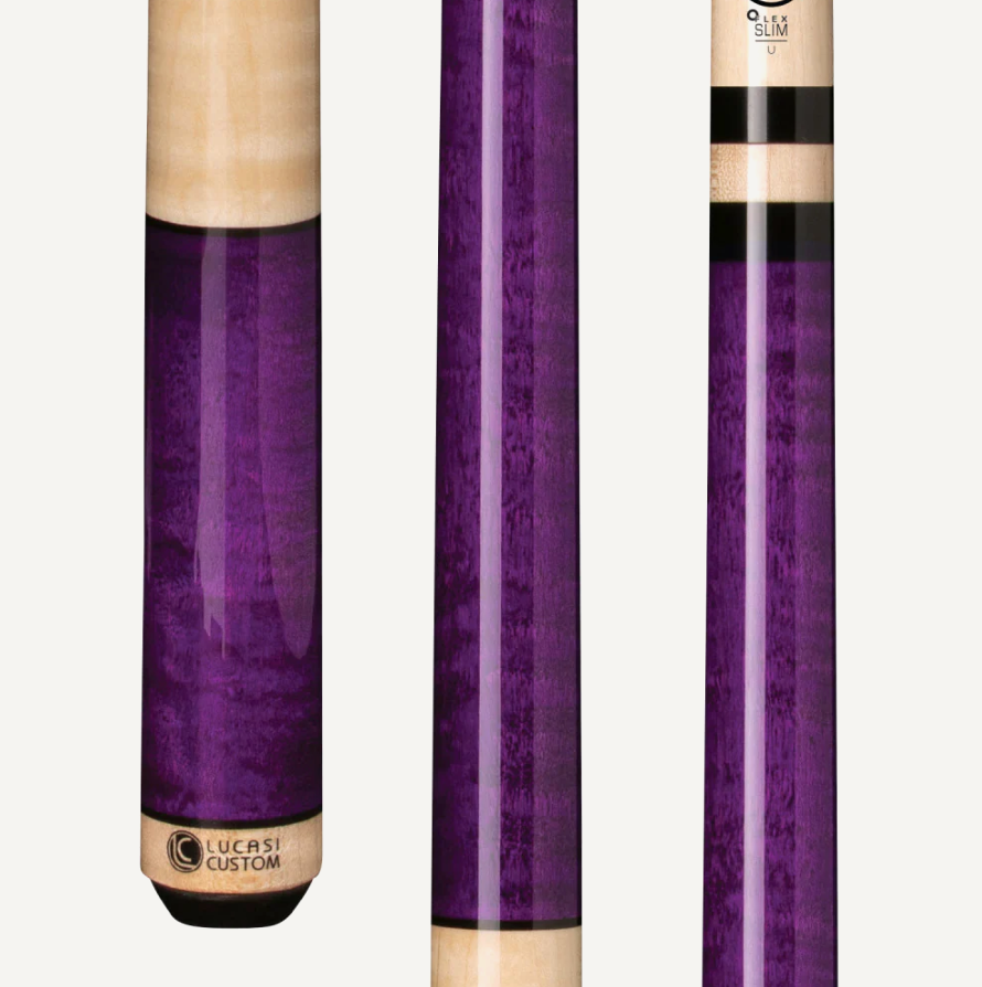 The Lucasi Purple Curly Maple Performance Cue