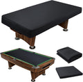 Heavy Duty Leatherette Pool Table Cover and Insert Mat Set, Waterproof & Tearproof Indoor & Outdoor Billiard Table Cover, Foldable Foam Pool Table Insert for Table Conversion Topper