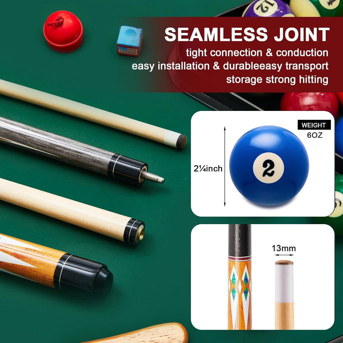 37 Pcs Professional Pool Table Accessories Set