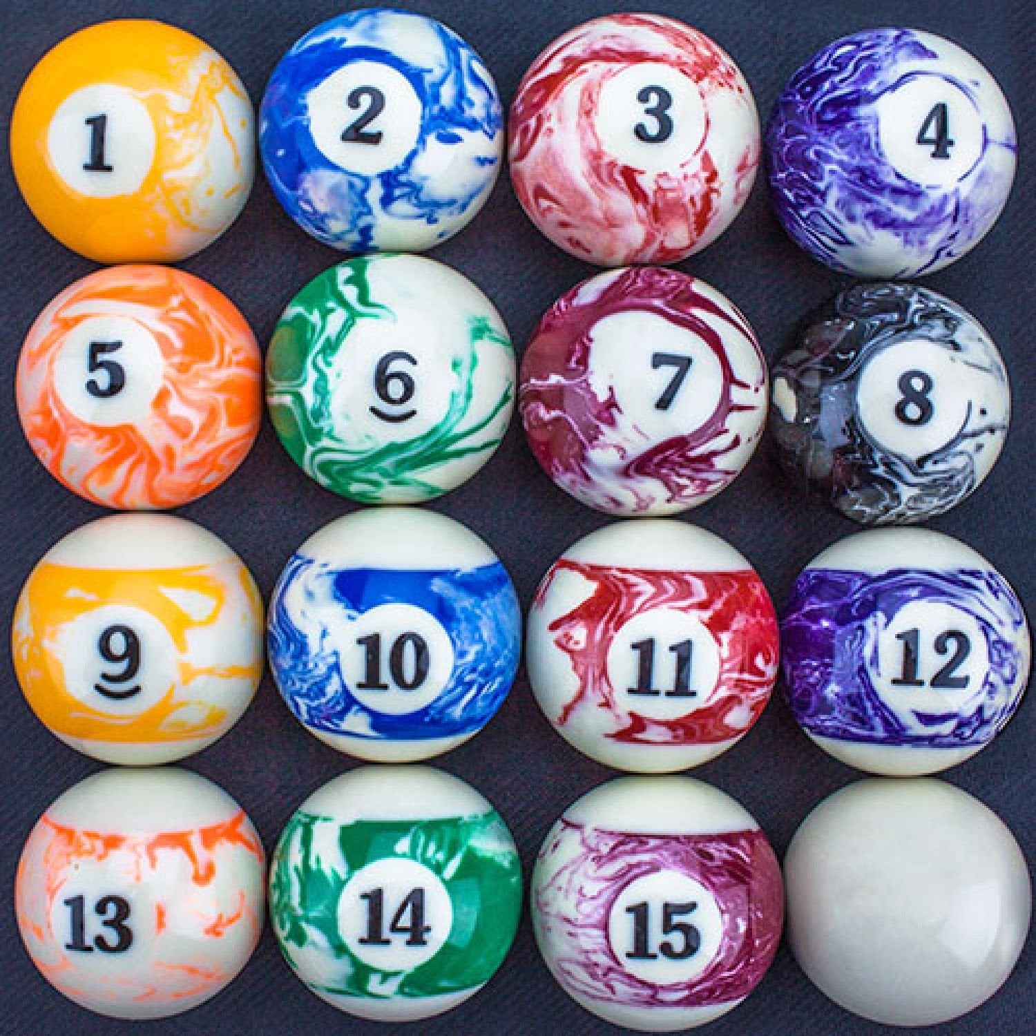 The Felson Classic Marbled Billiard Ball Set