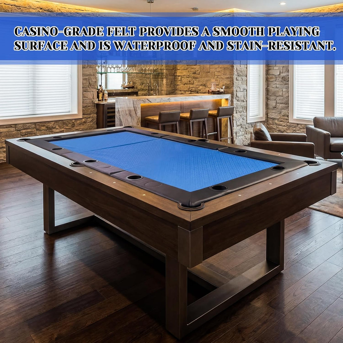 Poker Table Top for 8 Ft Pool Table, 10 Player Convertible Topper