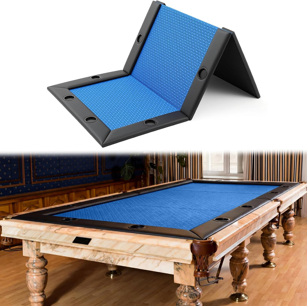 Poker Table Top for 8 Ft Pool Table, 10 Player Convertible Topper