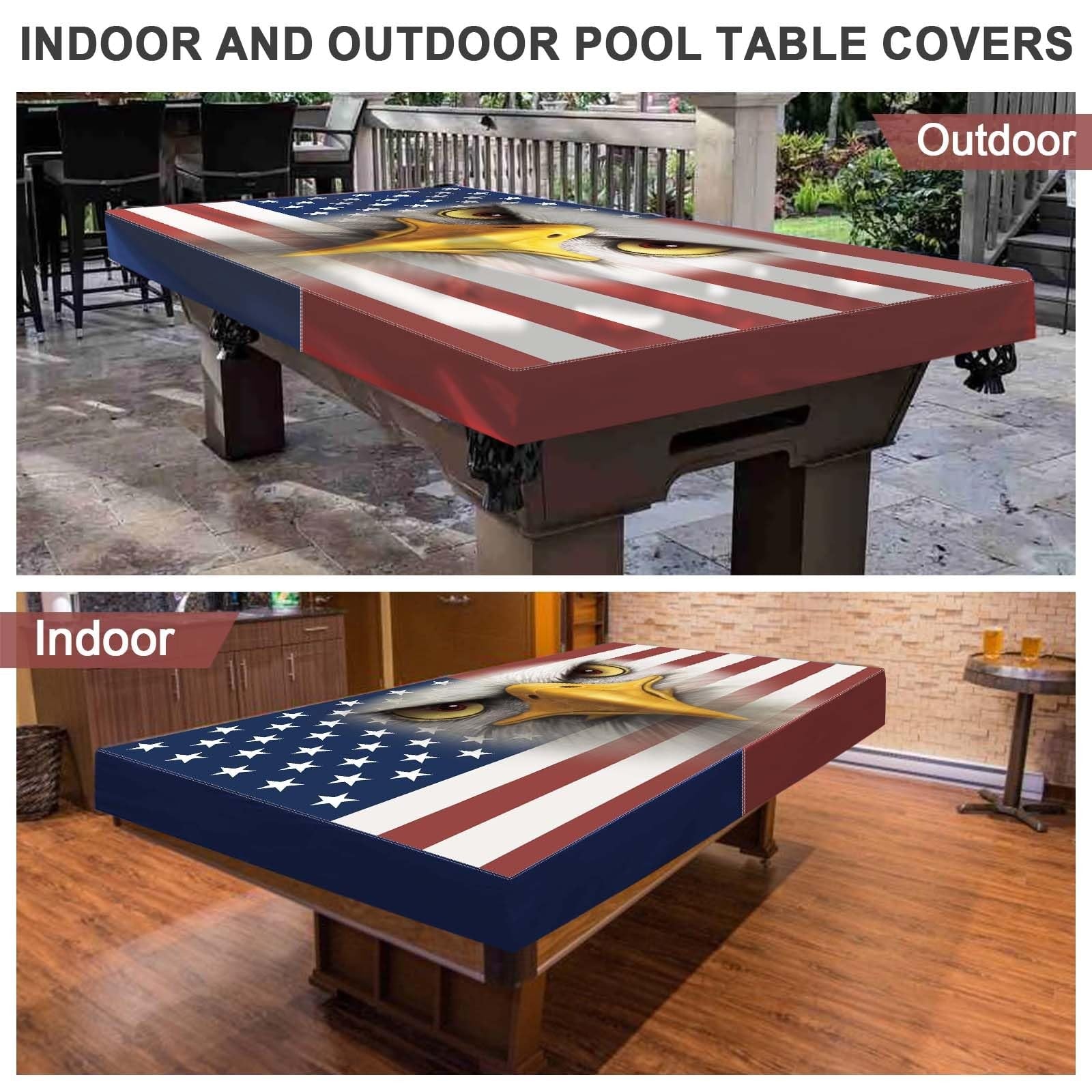 Pool Table Cover Waterproof & Dustproof Outdoor/Indoor Polyester Taffeta Clo