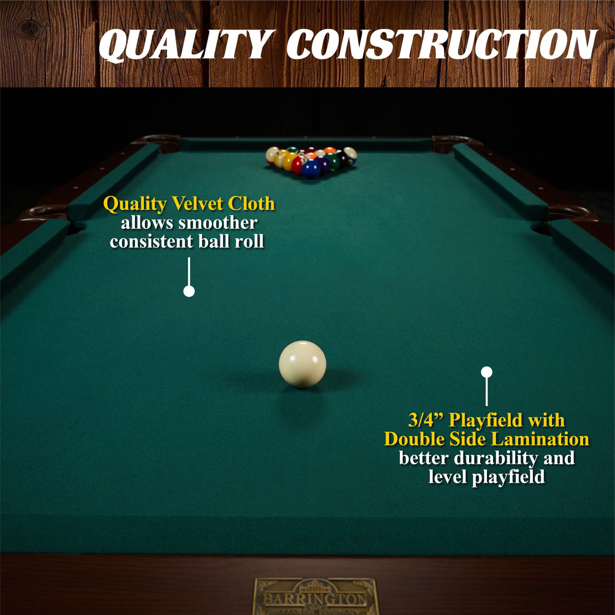 7.5 Ft Pool Table with Dartboard, Green Cloth