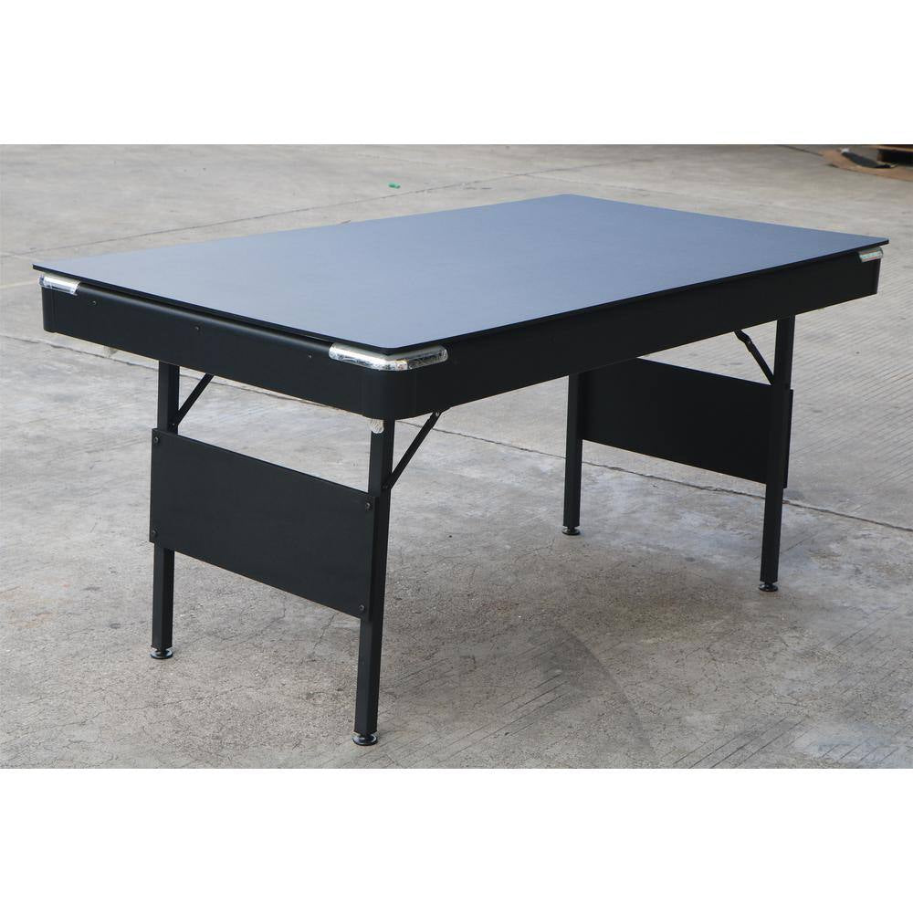 3-In-1 Blue Portable Pool Table with Billiard Balls, Brush, Triangle Rack