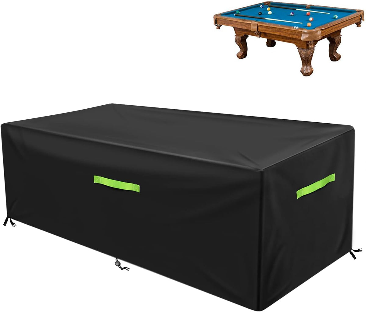 7/8/9 Ft Pool Table Cover, Waterproof Billiard Cover Polyester Fabric for Snooker Billiard Table (102X53X32In) Black