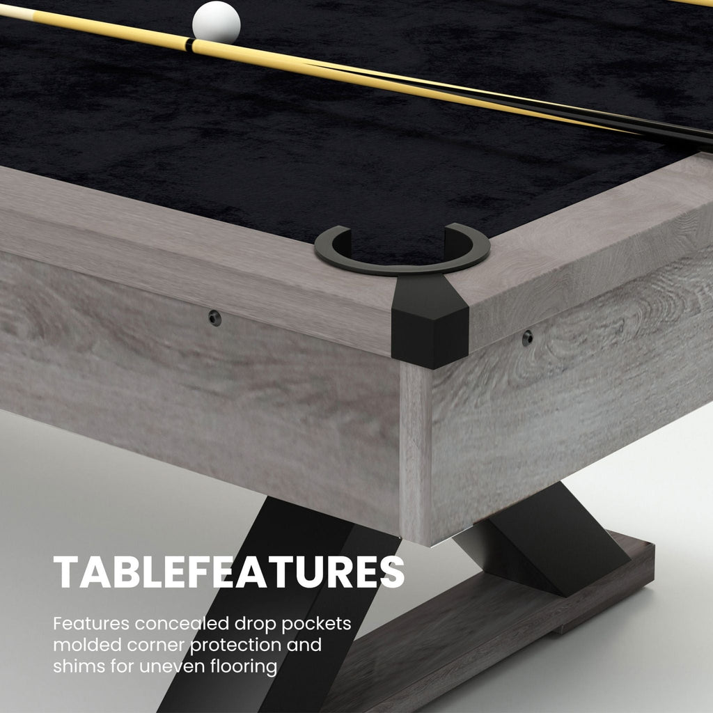 The Ridgewood 7’ Rustic X-Leg Pool Table