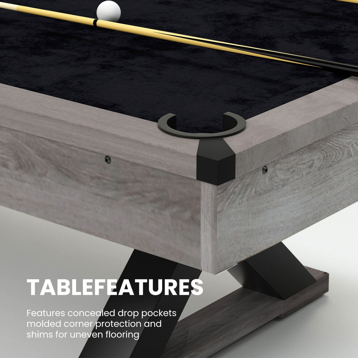 The Ridgewood 7’ Rustic X-Leg Pool Table