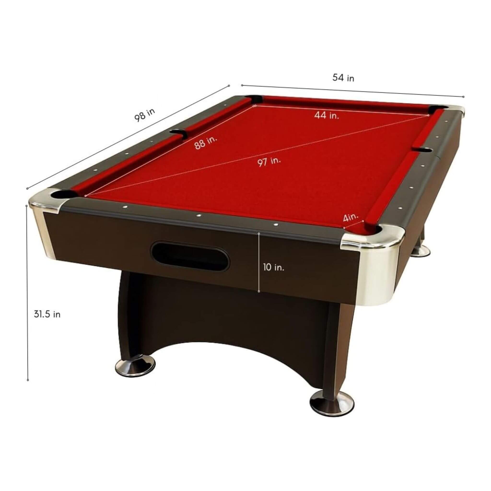 The Velocity 8’ Red Ball Return Pool Table