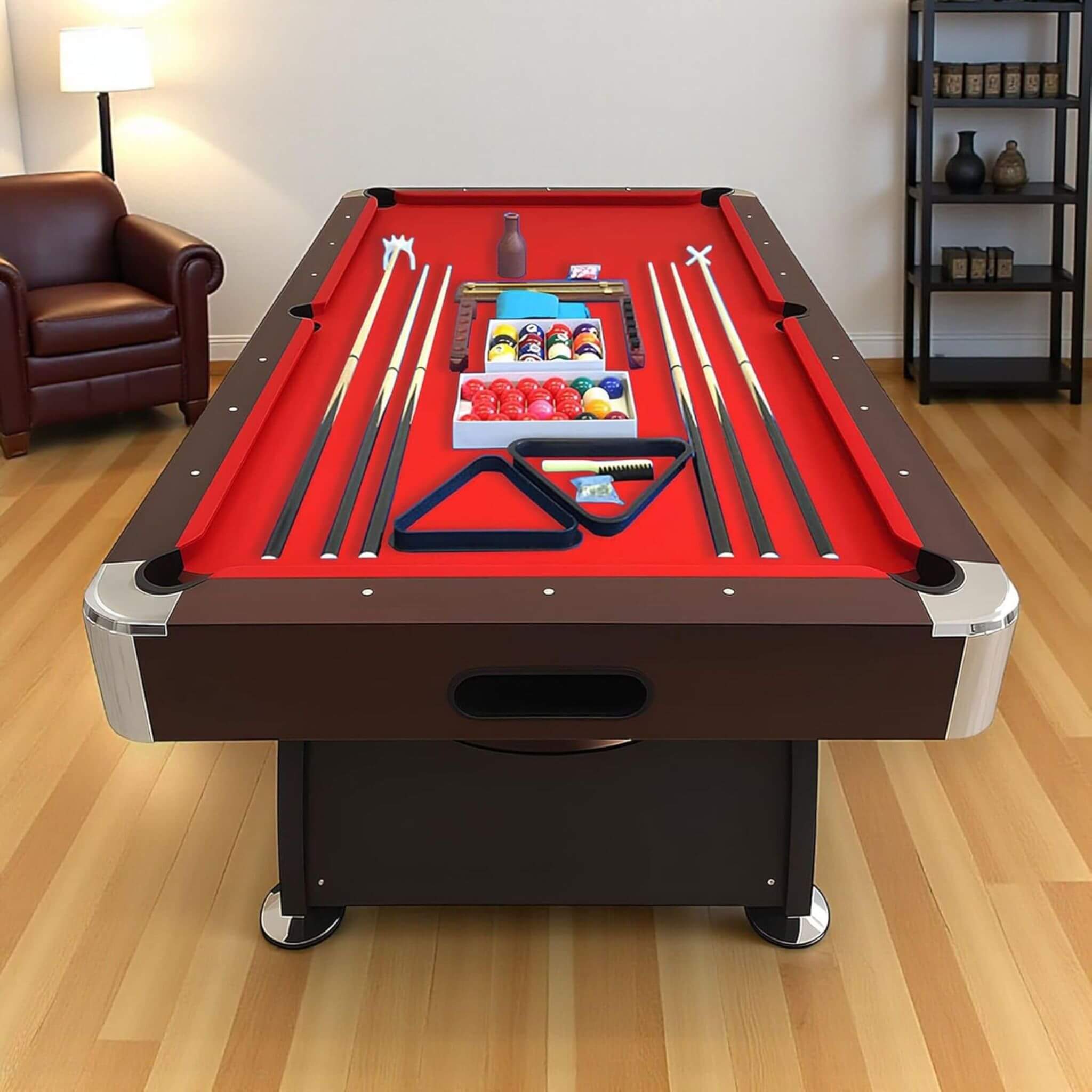 The Velocity 8’ Red Ball Return Pool Table